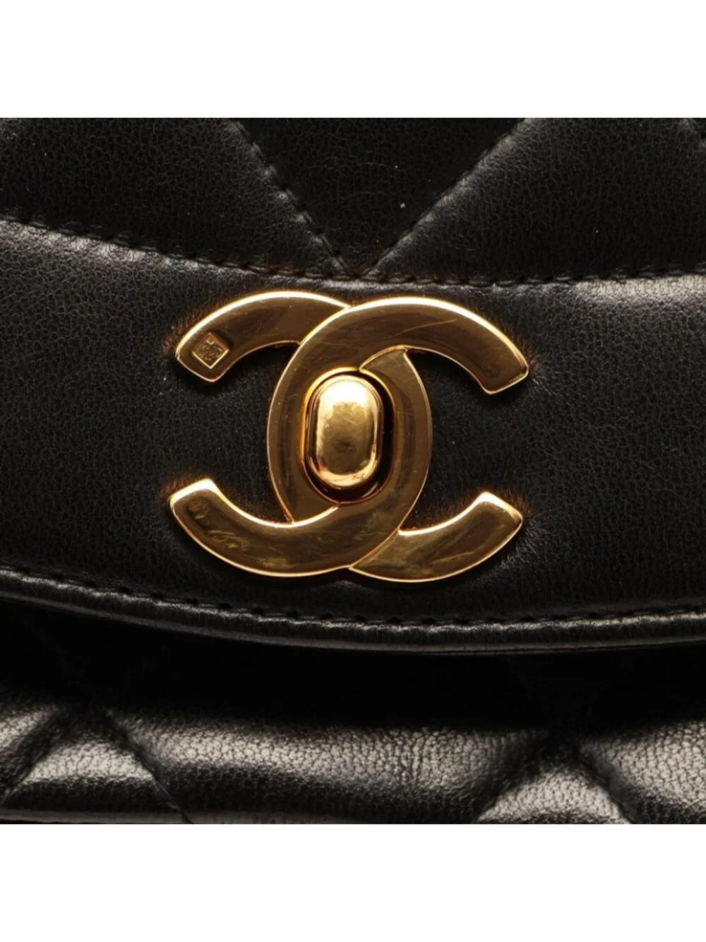 Chanel Shoulder Bag Quilted Diana Flap Black Lambskin Chain